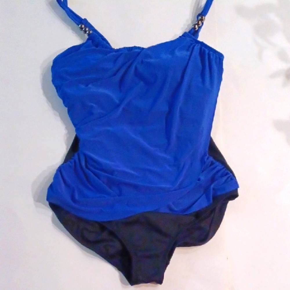 VENUS Royal Blue One Piece Swimsuit with Ruched Top and Spaghetti Straps